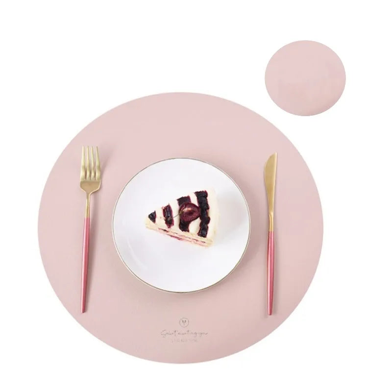 PU Leather Waterproof Non-Slip Placemat for Table Place Mat + Coaster - Homevalley.co.uk