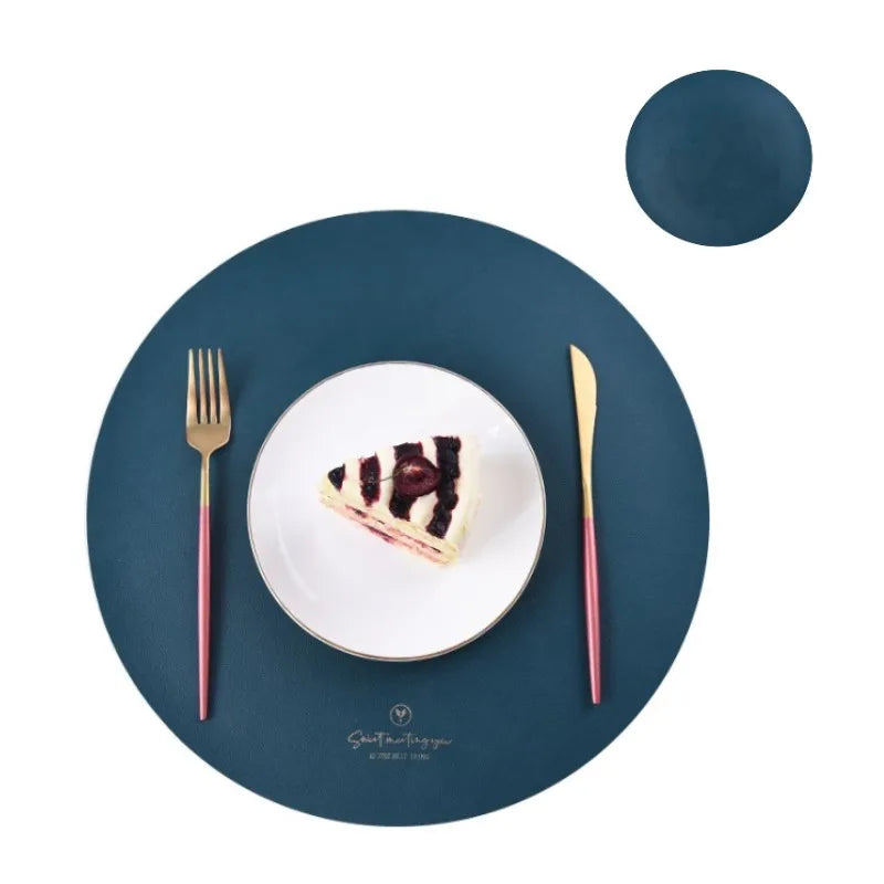 PU Leather Waterproof Non-Slip Placemat for Table Place Mat + Coaster - Homevalley.co.uk