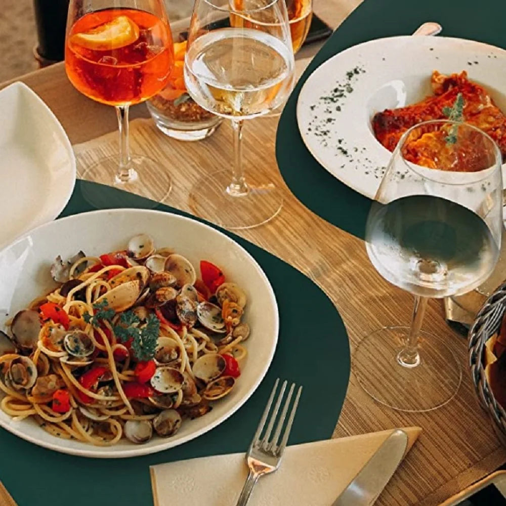 PU Leather Waterproof Non-Slip Placemat for Table Place Mat + Coaster - Homevalley.co.uk