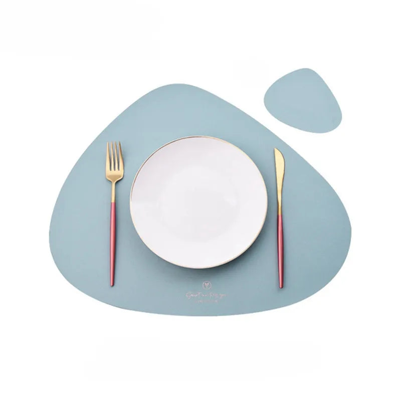 PU Leather Waterproof Non-Slip Placemat for Table Place Mat + Coaster - Homevalley.co.uk