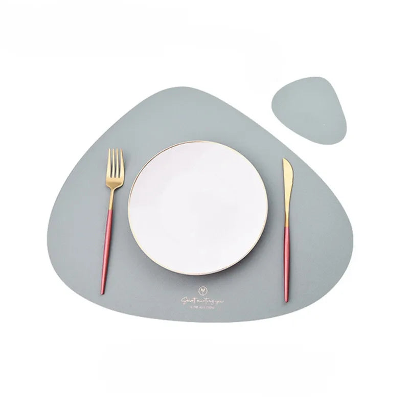 PU Leather Waterproof Non-Slip Placemat for Table Place Mat + Coaster - Homevalley.co.uk