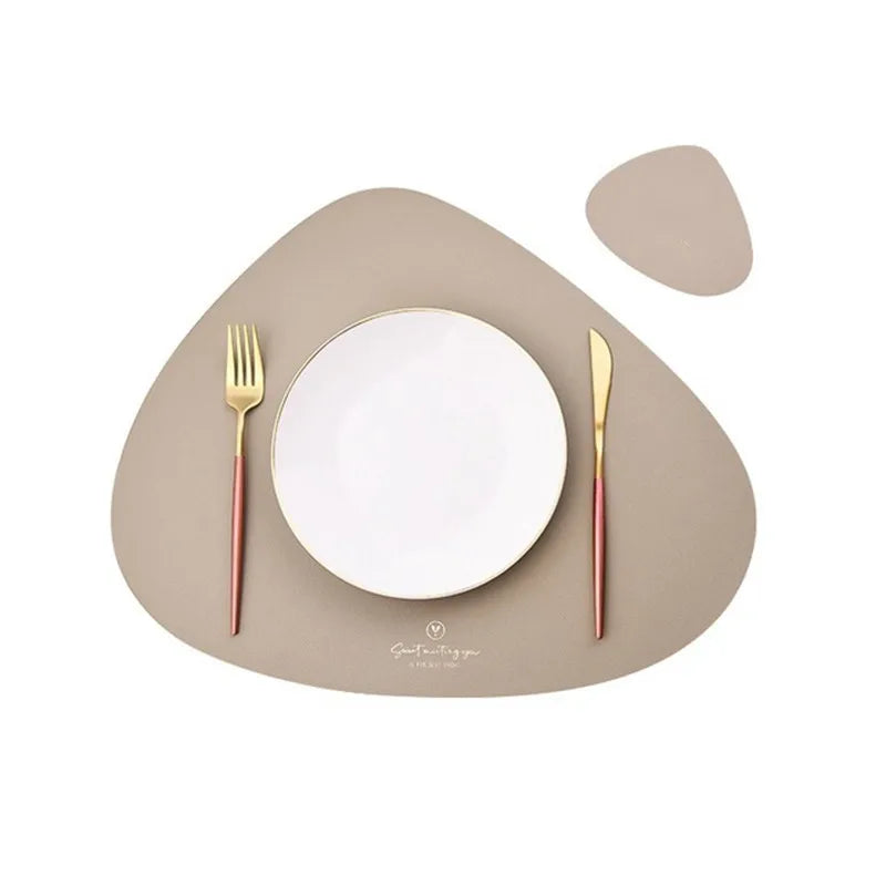 PU Leather Waterproof Non-Slip Placemat for Table Place Mat + Coaster - Homevalley.co.uk