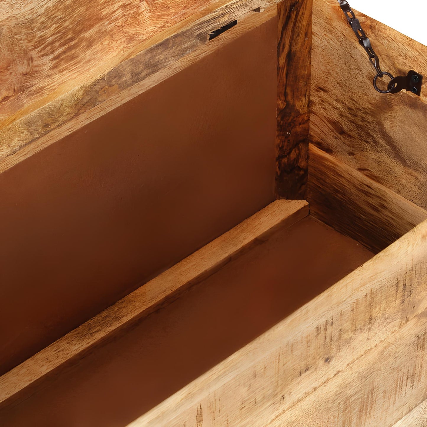 Raw Mango Wood Coffee Table on Wheels with Drawers - Homevalley.co.uk