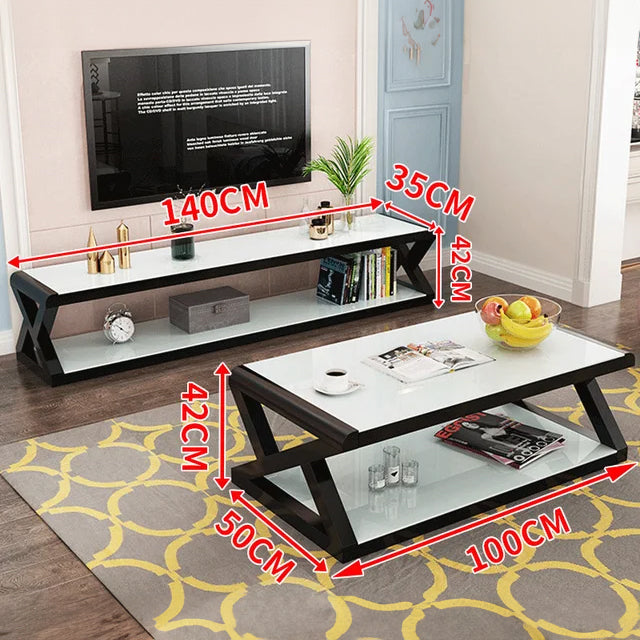 Rectangle Tempered Glass Japanese Style Coffee Table - Homevalley.co.uk
