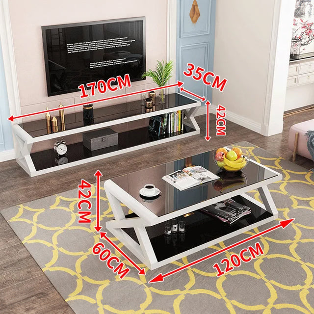 Rectangle Tempered Glass Japanese Style Coffee Table - Homevalley.co.uk