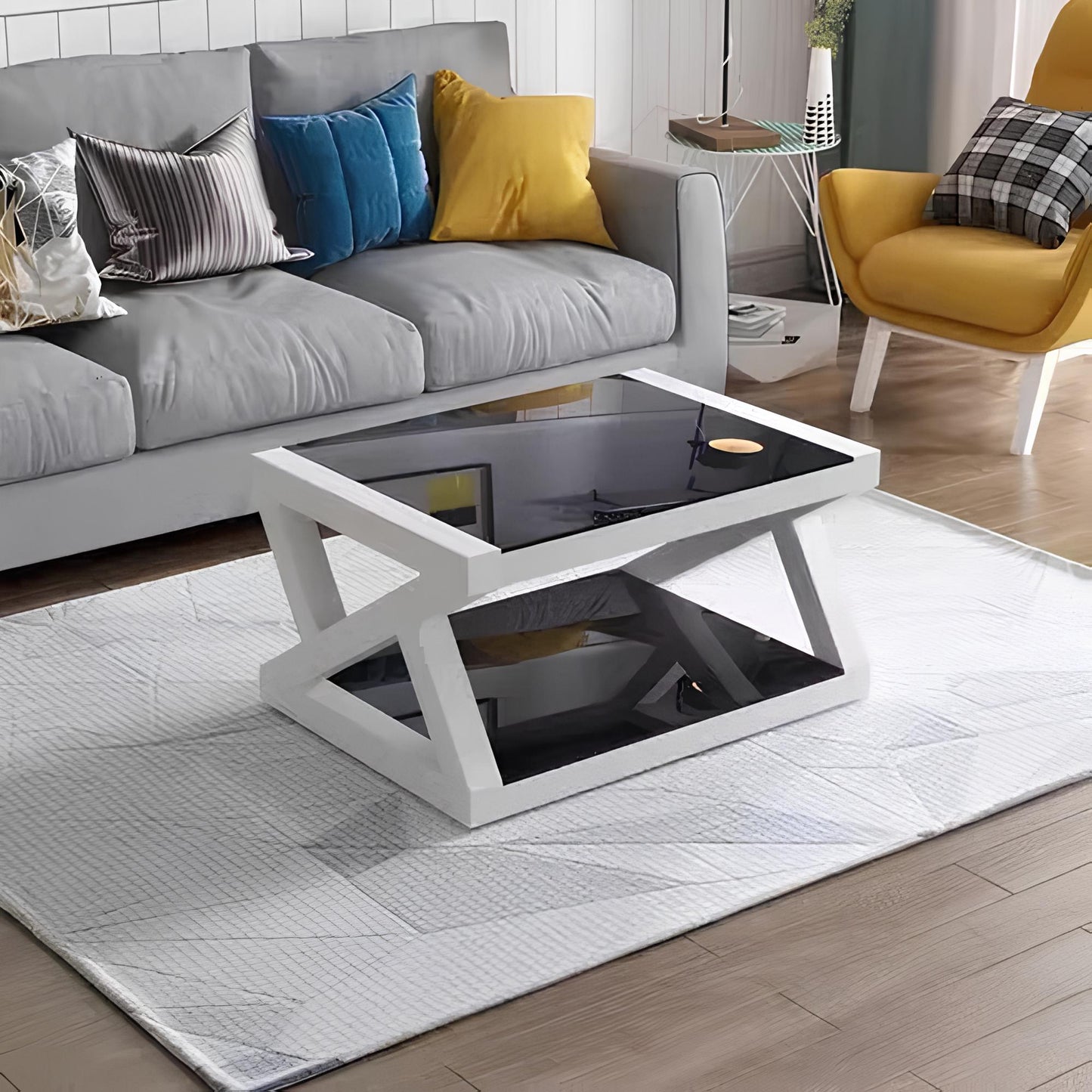Rectangle Tempered Glass Japanese Style Coffee Table - Homevalley.co.uk