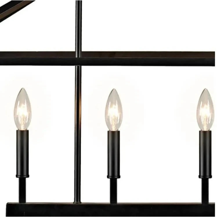 Rectangular Industrial Style Ceiling Lamp 6 Lights - Homevalley.co.uk