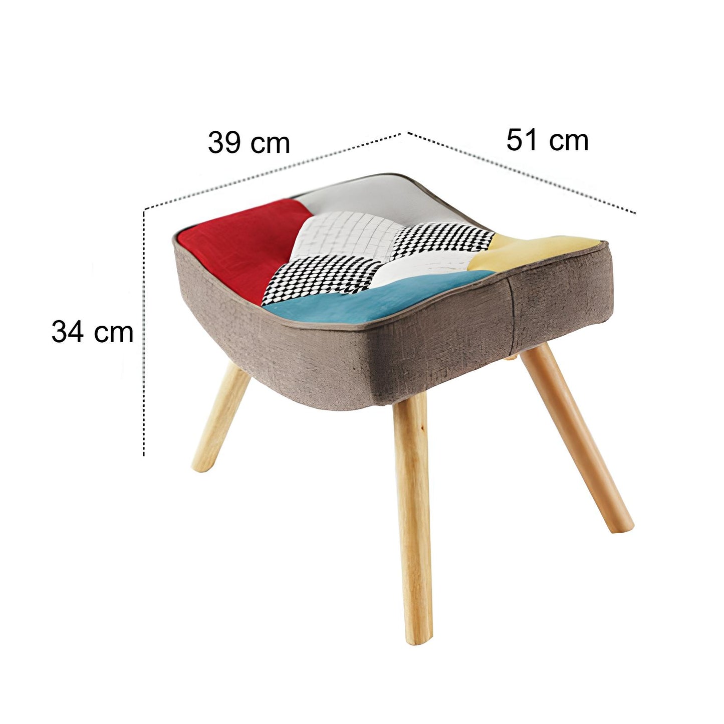 Rocking Swivel Patchwork Yellow Blue Pink Orange Grey Armchair Seat Footstool - Homevalley.co.uk