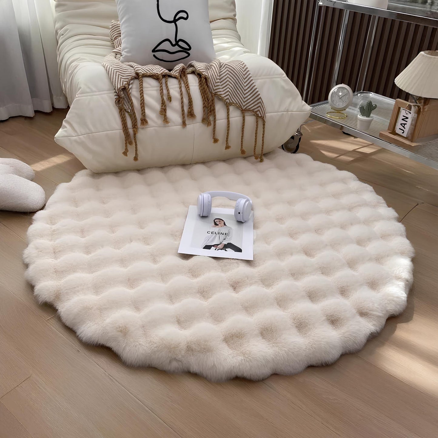 Round Plush Rug Floor Mat - Homevalley.co.uk