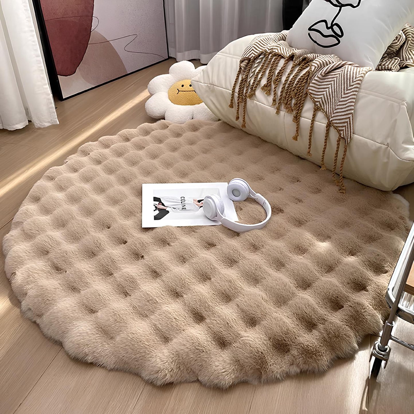 Round Plush Rug Floor Mat - Homevalley.co.uk