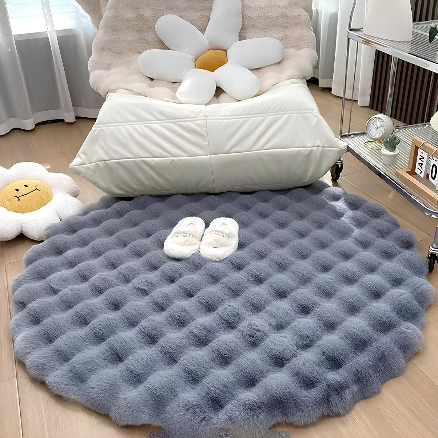 Round Plush Rug Floor Mat - Homevalley.co.uk