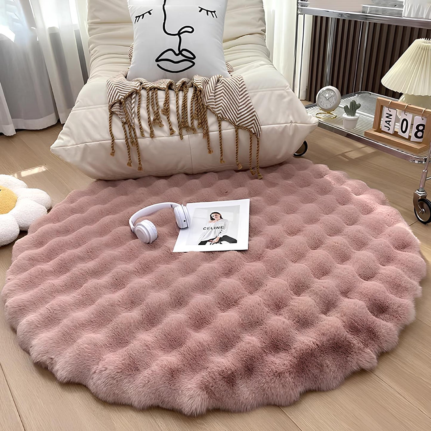 Round Plush Rug Floor Mat - Homevalley.co.uk
