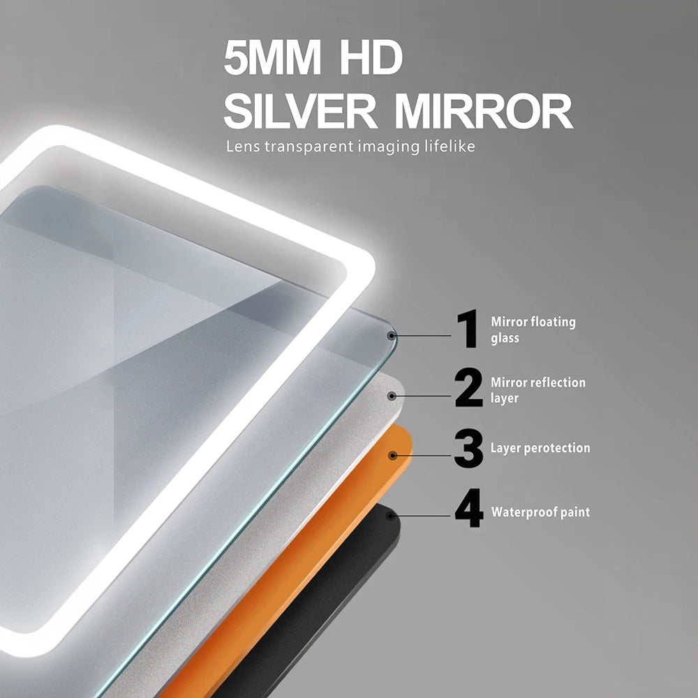 Round Smart Bathroom Mirror, Anti Fog Touch Screen - Homevalley.co.uk