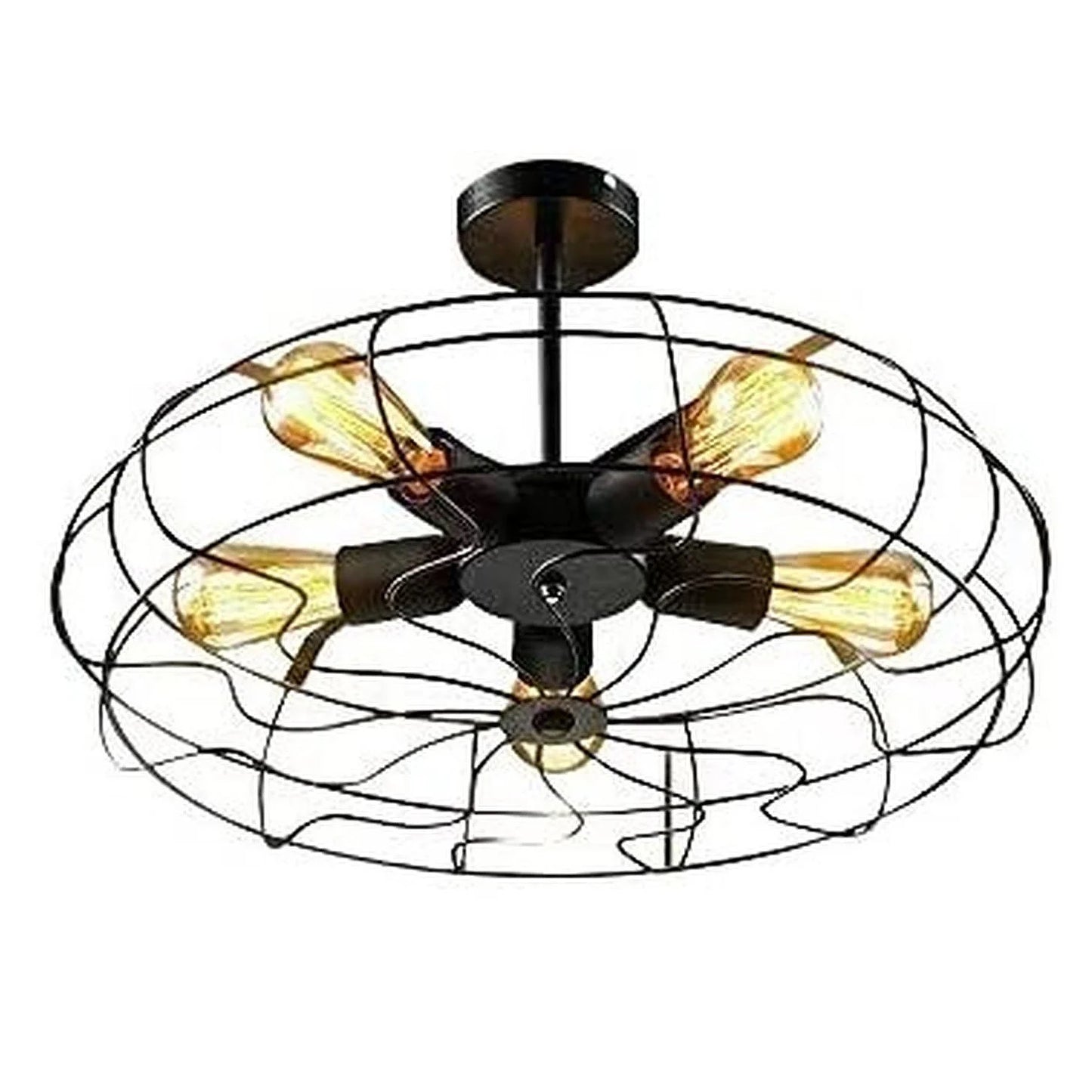 Rustic Iron Cage Chandelier Industrial Pendant - Homevalley.co.uk