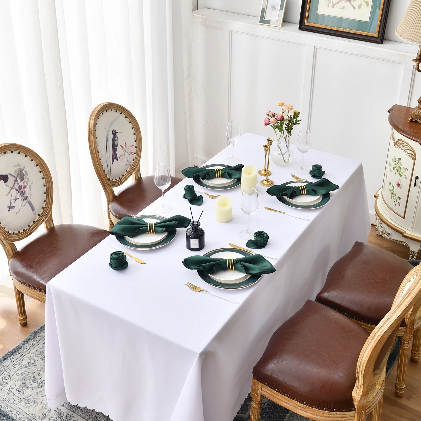 Satin Table Napkins, Set of 12, Size 30x30cm - Homevalley.co.uk