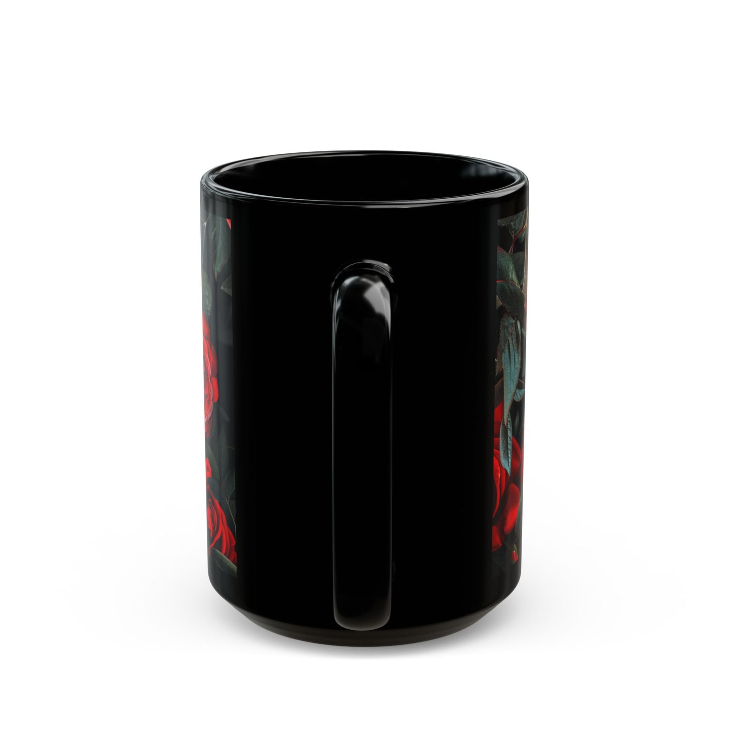 Scull and Red Roses Black Coffee Mug, Black Tea Cup, Gift for Him, Gift for Her, Father's day, Mother's day, Gift Idea (11oz, 15oz) - Homevalley.co.uk
