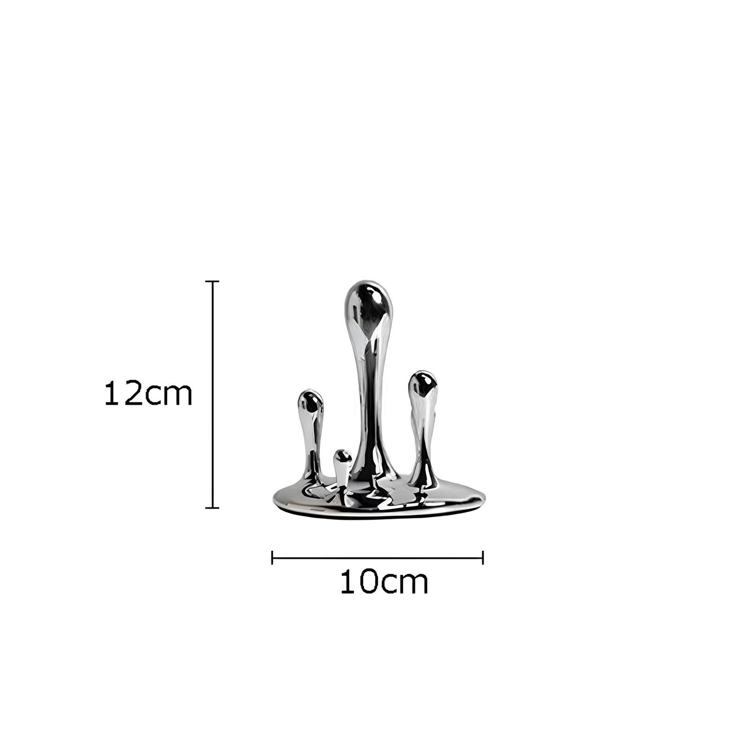 Silver Water Droplets Abstract Sculpture Figurine - Homevalley.co.uk