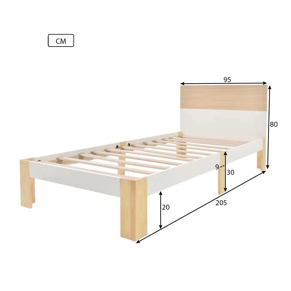 Single Double Wooden Bed Frame with Headboard - Homevalley.co.uk