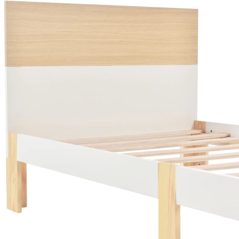 Single Double Wooden Bed Frame with Headboard - Homevalley.co.uk