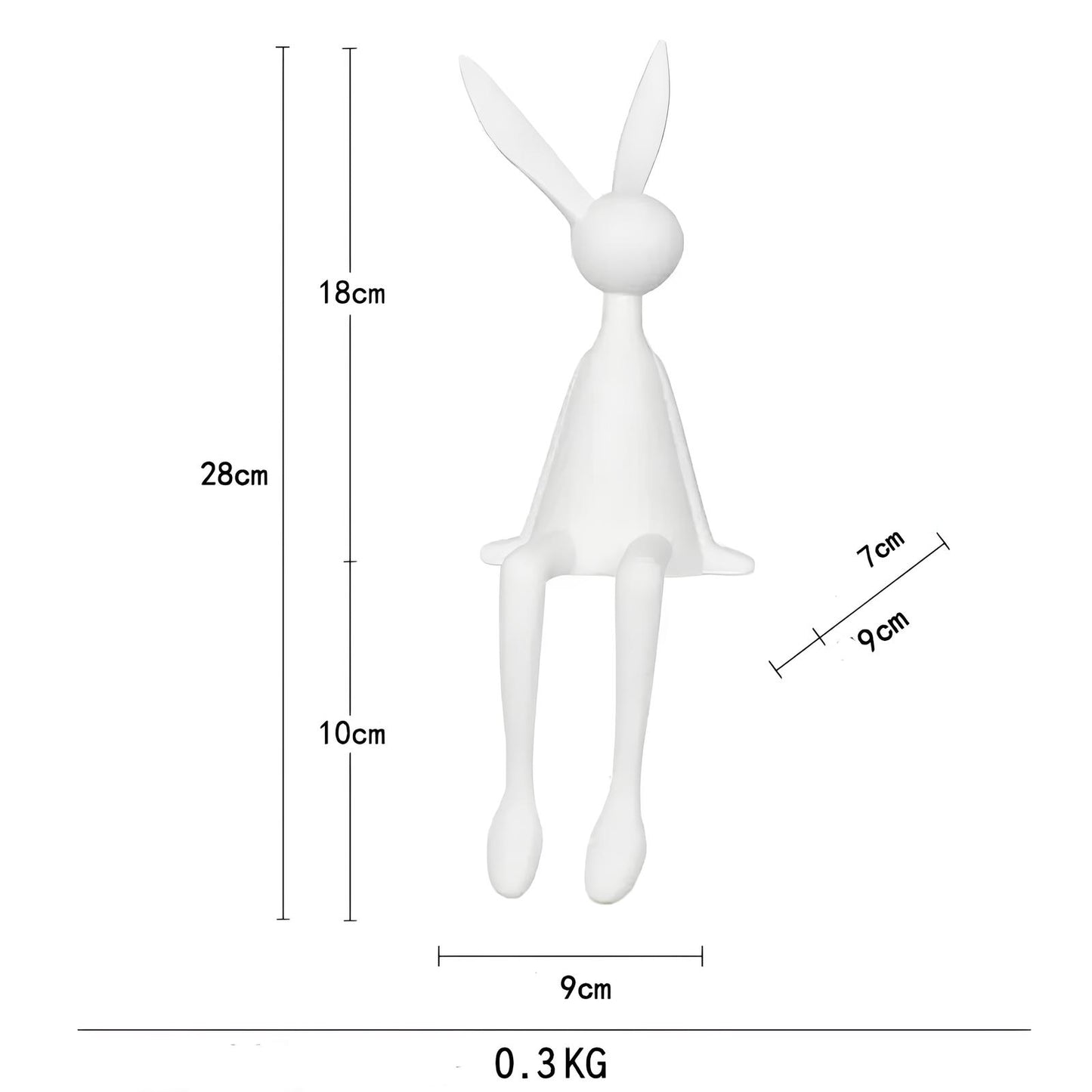 Sitting Rabbit Statue Figurine Home Decor - Homevalley.co.uk