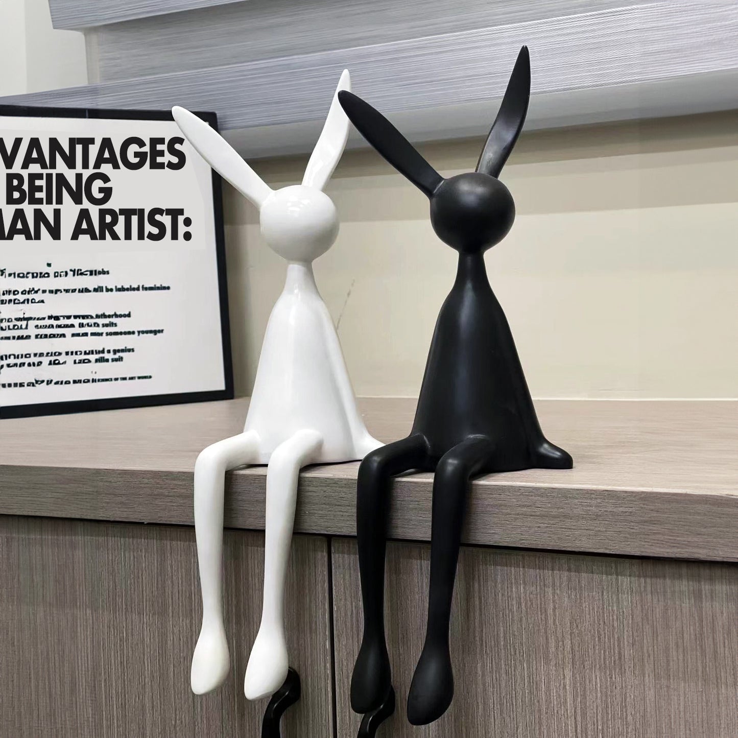 Sitting Rabbit Statue Figurine Home Decor - Homevalley.co.uk