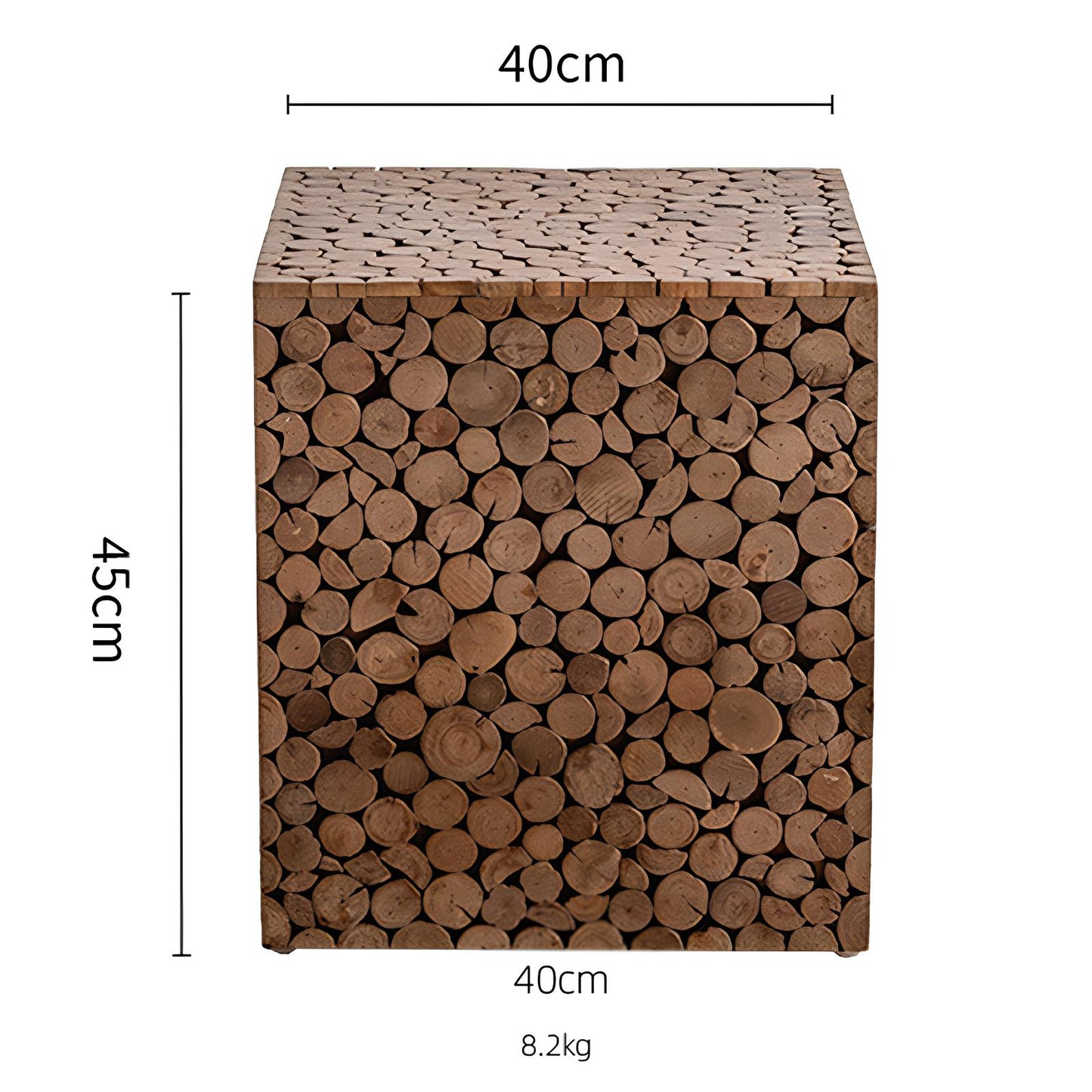 Stacked Wood Design Side / End / Accent Coffee Table - Homevalley.co.uk