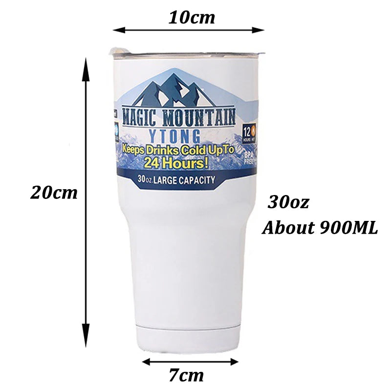 Stainless Steel Freeze Thermos with Straw Vacuum Insulated Cup - Homevalley.co.uk