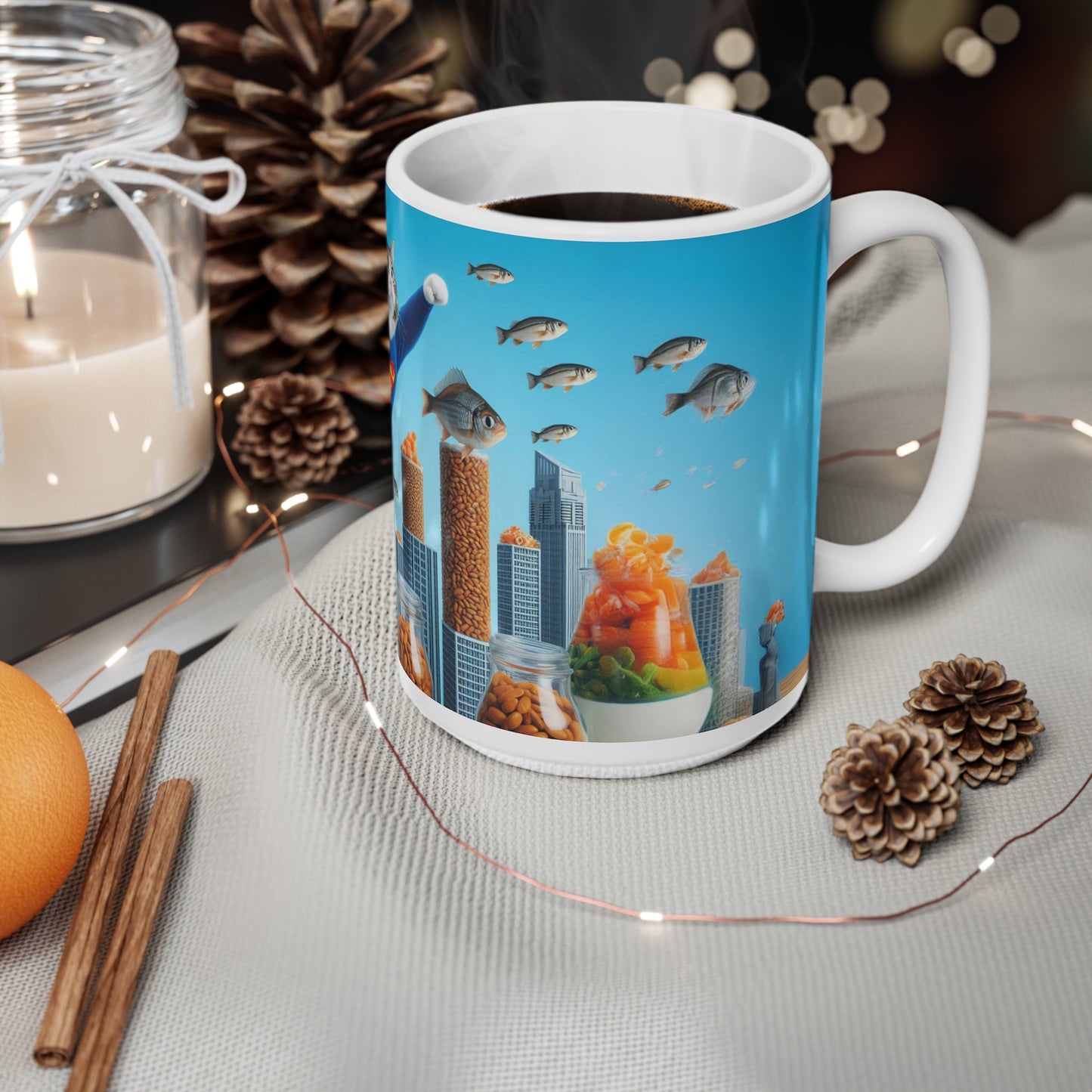 Super Man, Super Cat, Funny Cat Coffee Mug, Funny Pets Coffee Cup, 11oz, 15oz - Homevalley.co.uk