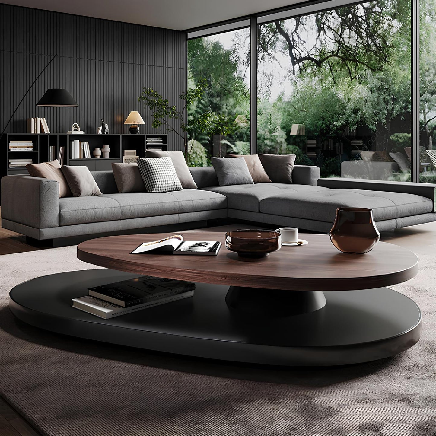 Swivel Oval Coffee Table - Homevalley.co.uk