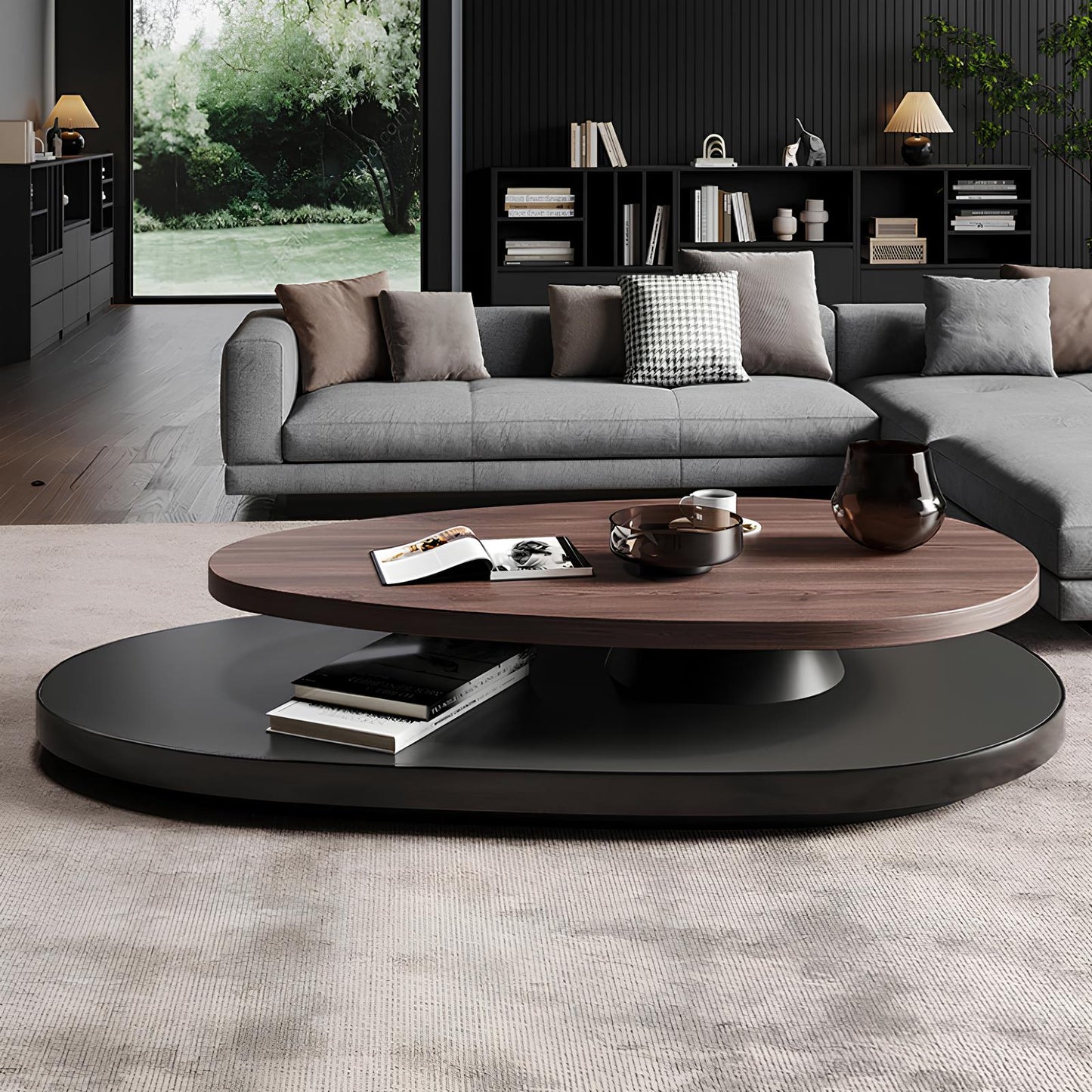 Swivel Oval Coffee Table - Homevalley.co.uk