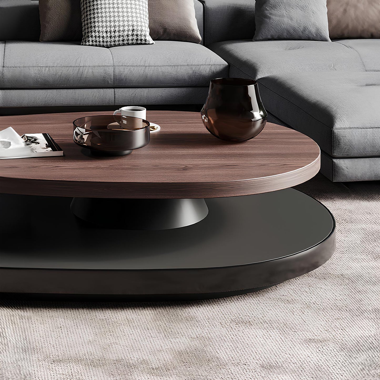 Swivel Oval Coffee Table - Homevalley.co.uk