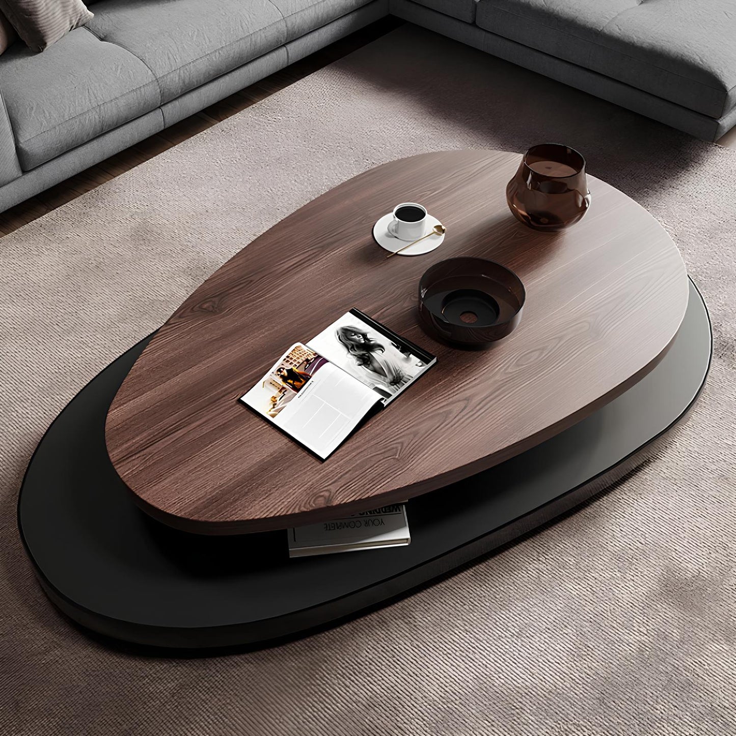 Swivel Oval Coffee Table - Homevalley.co.uk