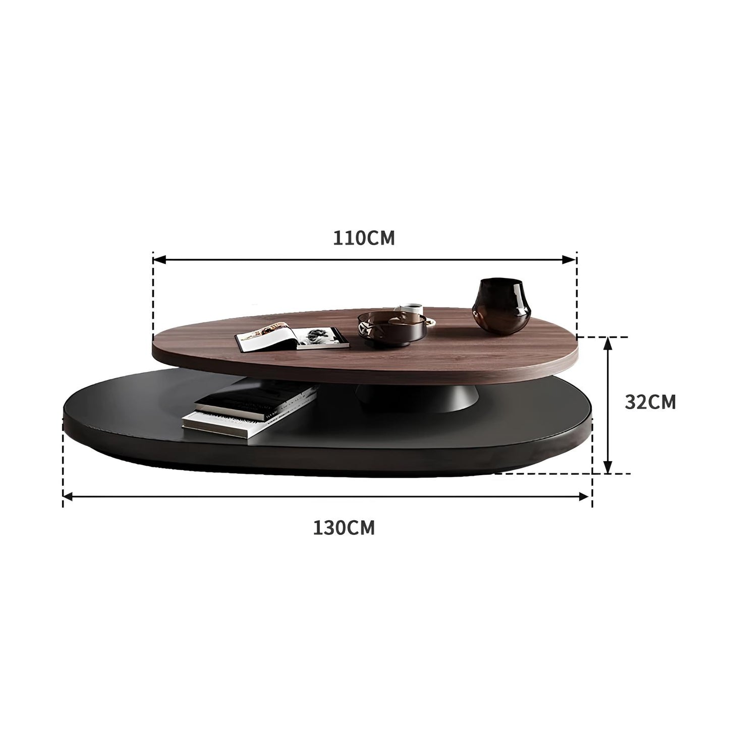 Swivel Oval Coffee Table - Homevalley.co.uk