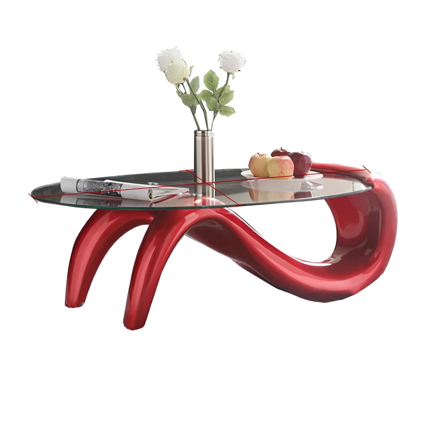 Tempered Glass Oval Minimalist Fashion Coffee Table - Homevalley.co.uk