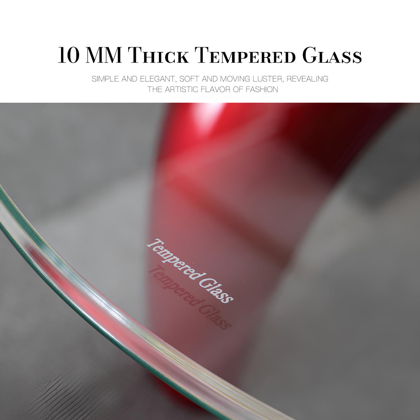 Tempered Glass Oval Minimalist Fashion Coffee Table - Homevalley.co.uk