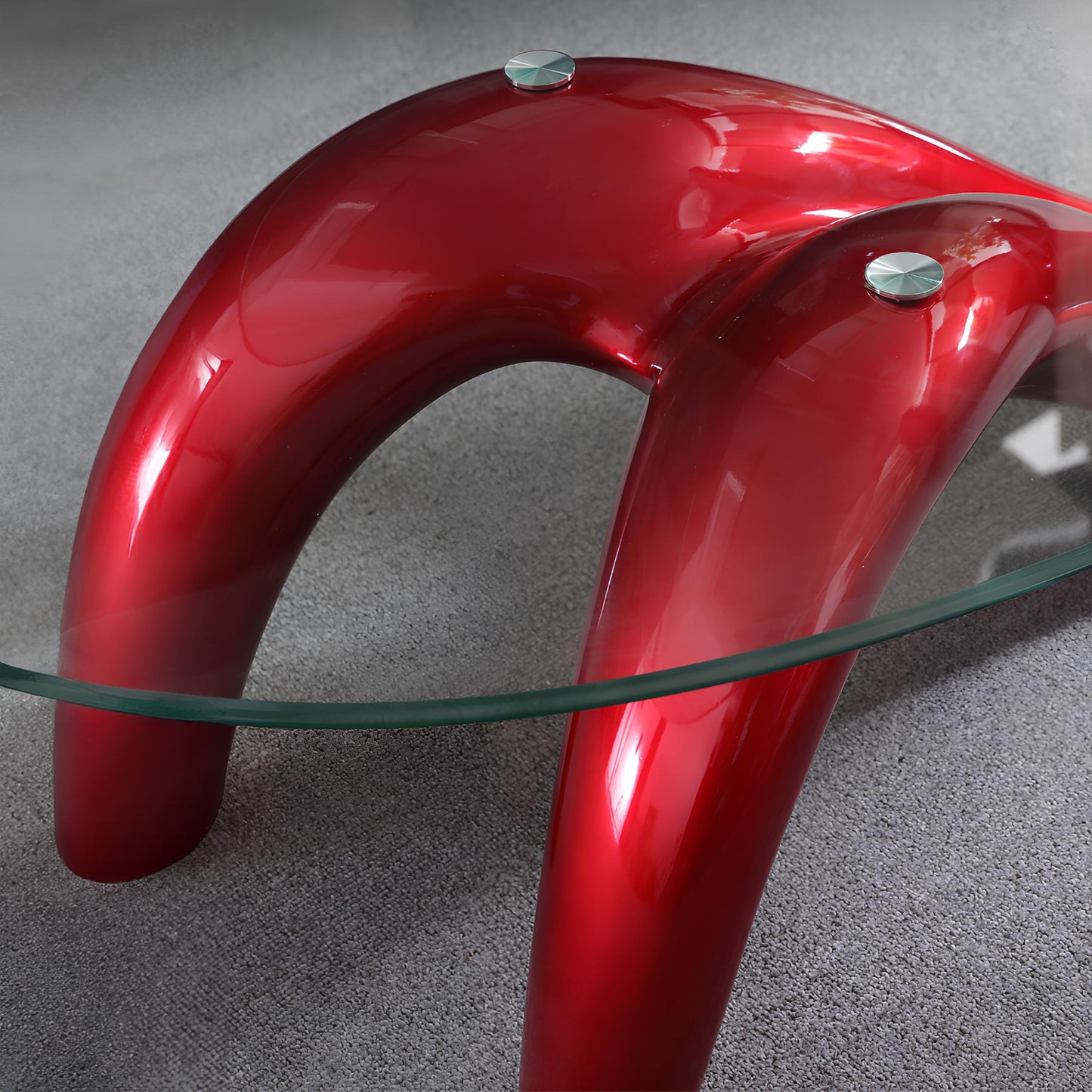 Tempered Glass Oval Minimalist Fashion Coffee Table - Homevalley.co.uk
