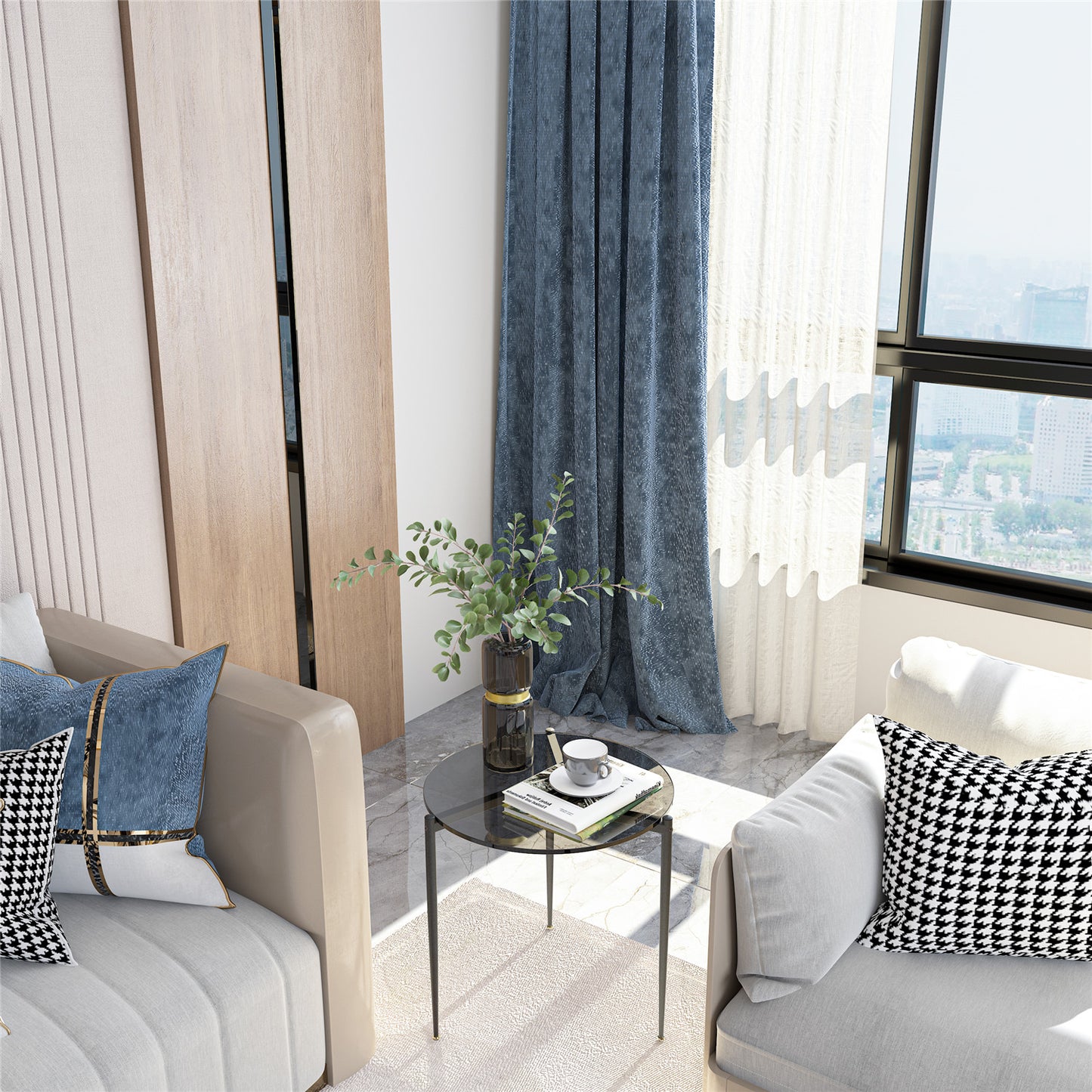 Tempered Glass Round Coffee Side End Table - Homevalley.co.uk