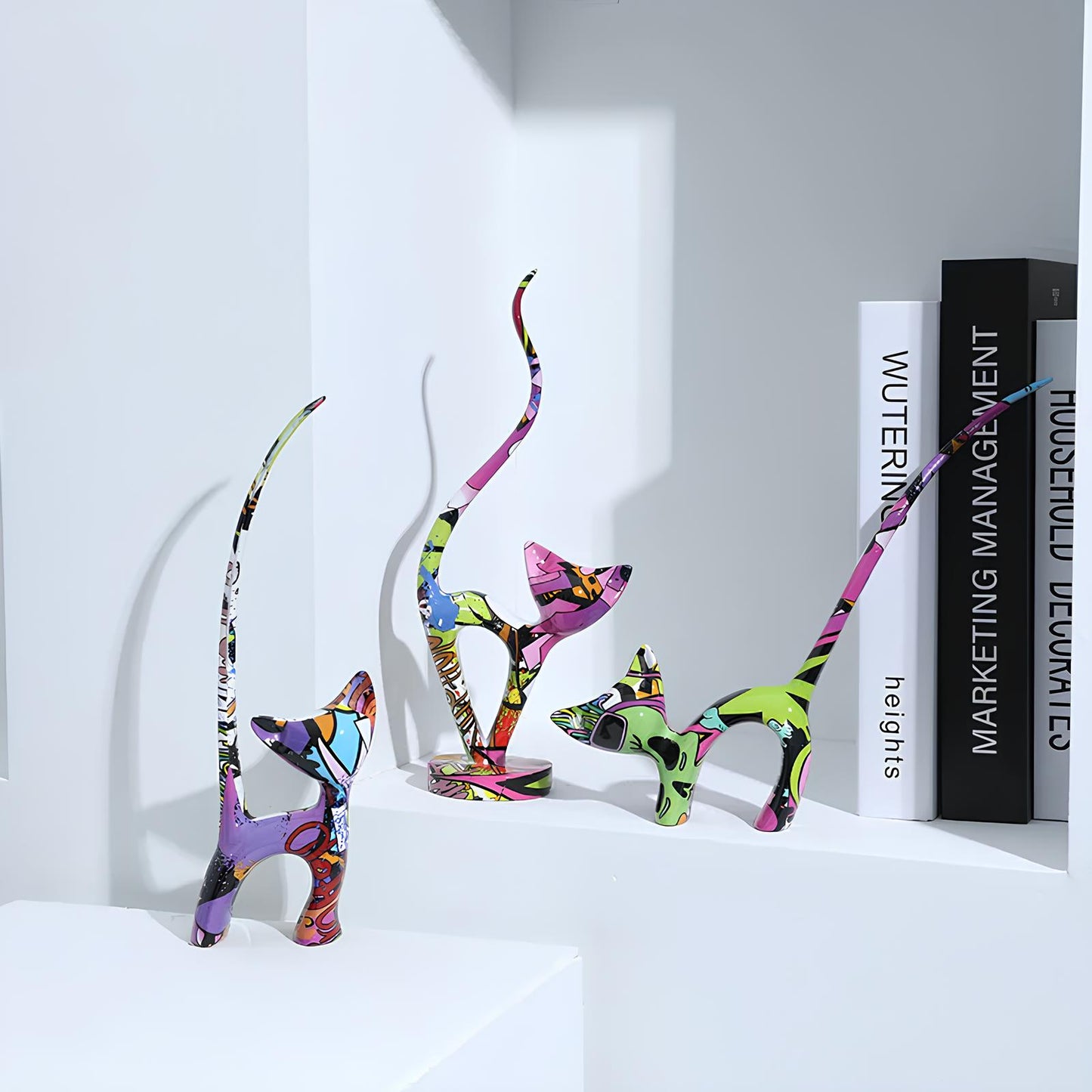 Three Kittens Resin Figurine Ornaments - Homevalley.co.uk