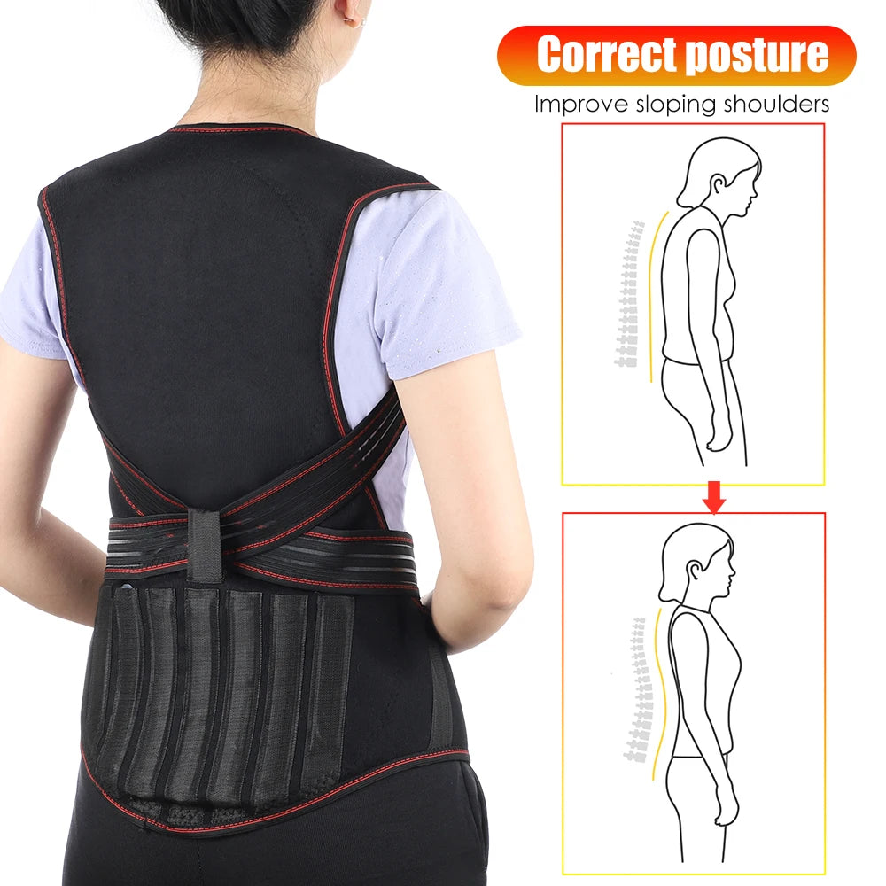 Tourmaline Magnetic Self-Heating Thermal Vest, Waist Brace, Lumbar Pad, Corset, Pain Relief - Homevalley.co.uk