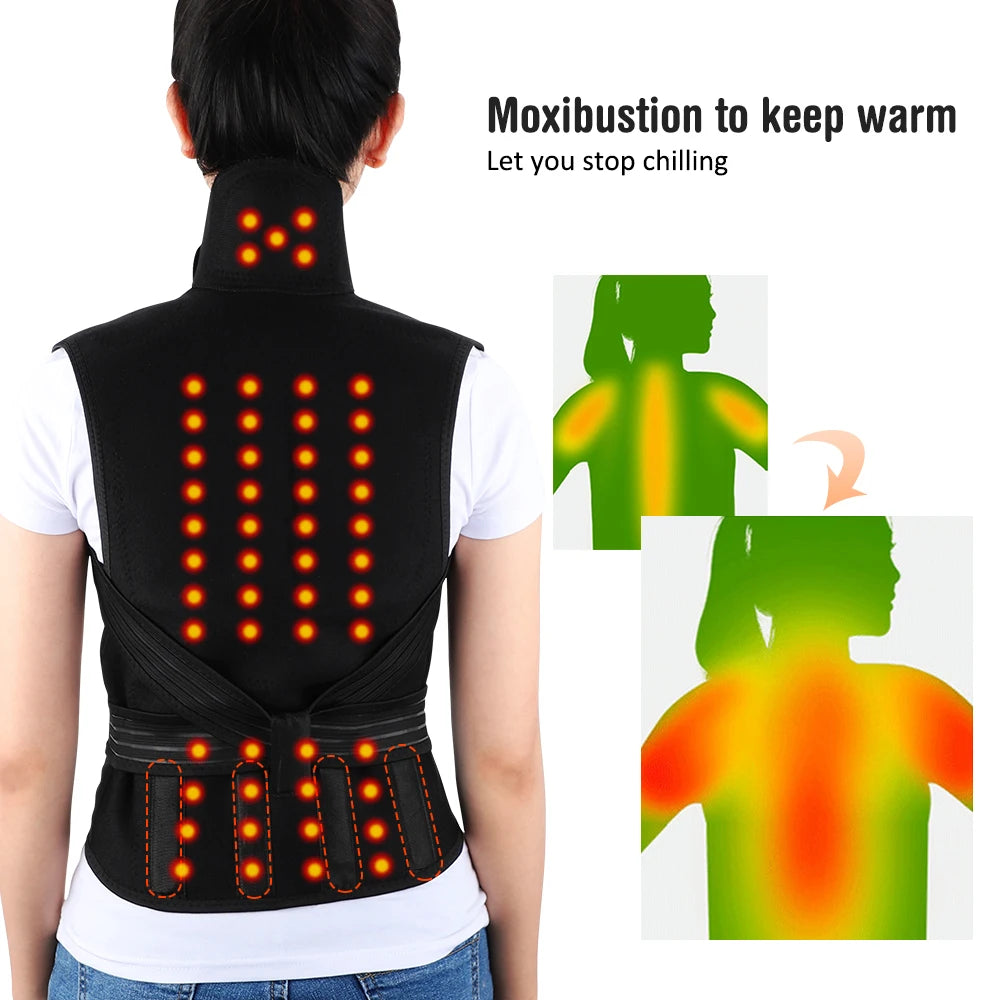 Tourmaline Magnetic Self-Heating Thermal Vest, Waist Brace, Lumbar Pad, Corset, Pain Relief - Homevalley.co.uk