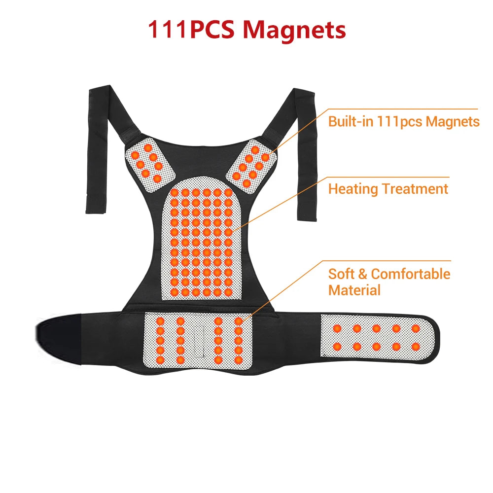 Tourmaline Magnetic Self-Heating Thermal Vest, Waist Brace, Lumbar Pad, Corset, Pain Relief - Homevalley.co.uk