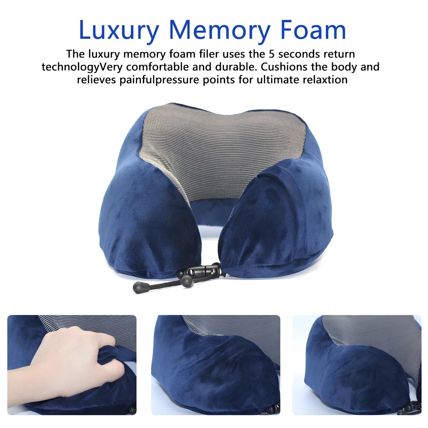 U Shaped Memory Foam Neck Pillow for Travel, Sleeping - Homevalley.co.uk