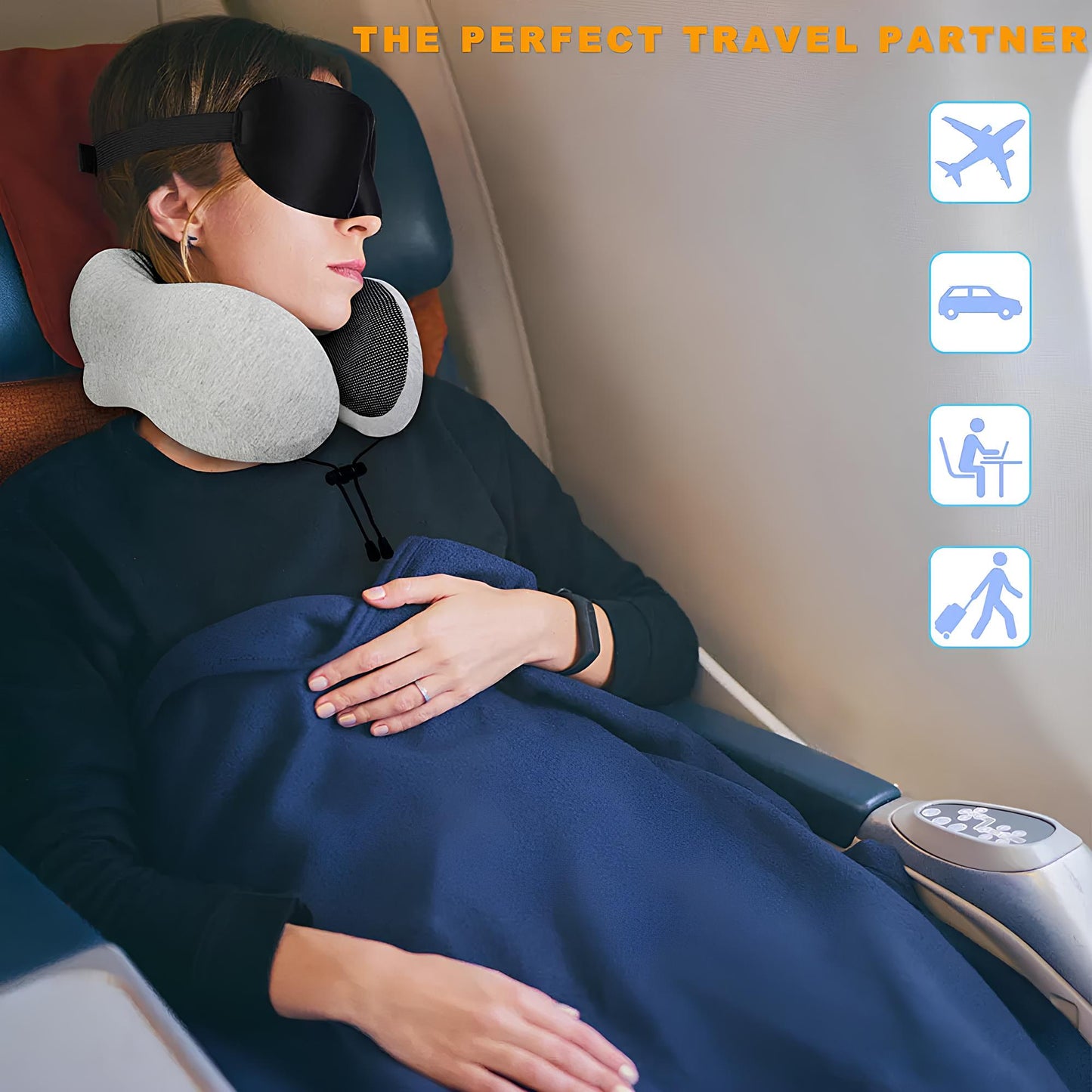 U Shaped Memory Foam Neck Pillow for Travel, Sleeping - Homevalley.co.uk