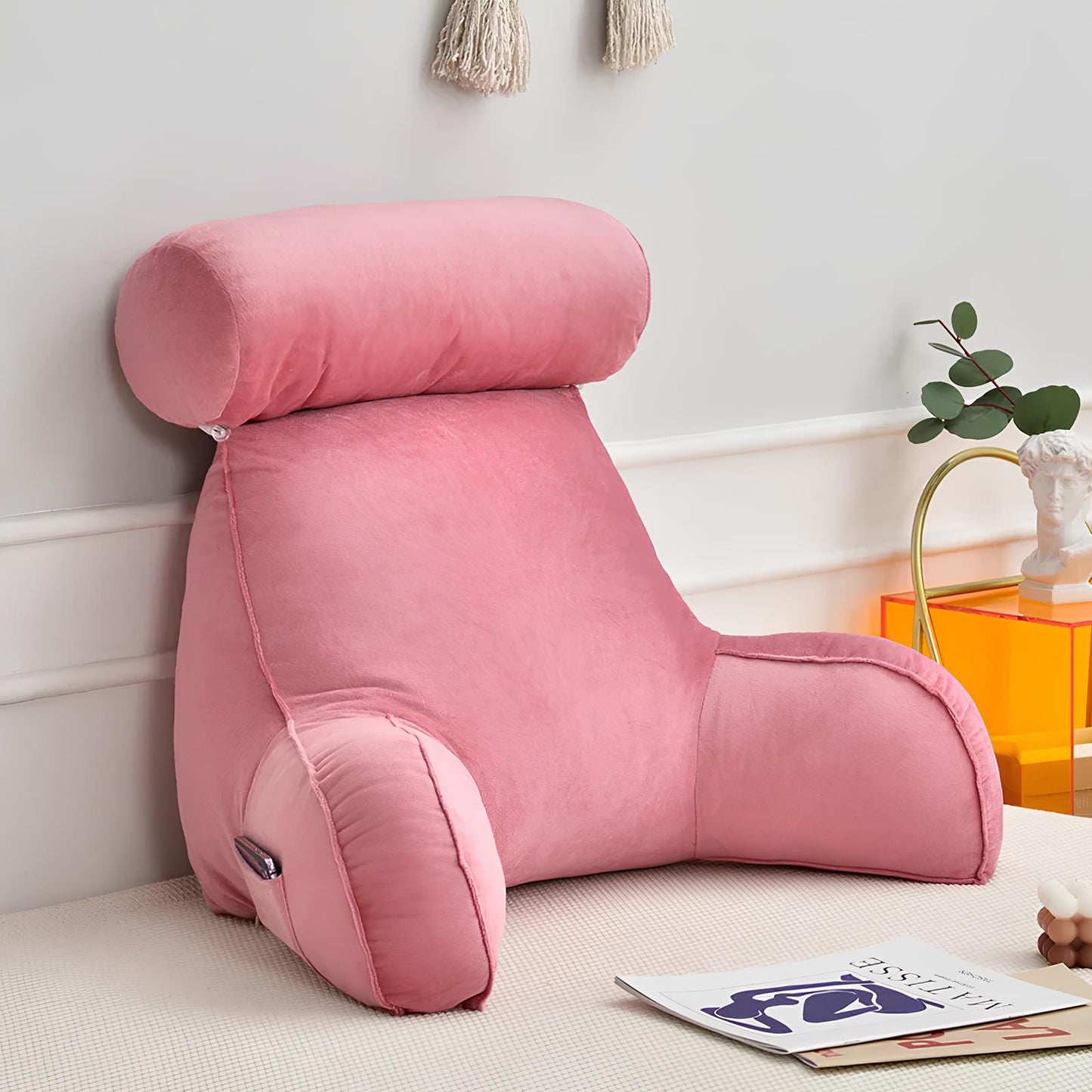 Ultra Soft Memory Foam Reading Pillow Office Sofa Bedside Back Cushion, Lumbar Support, Backrest - Homevalley.co.uk