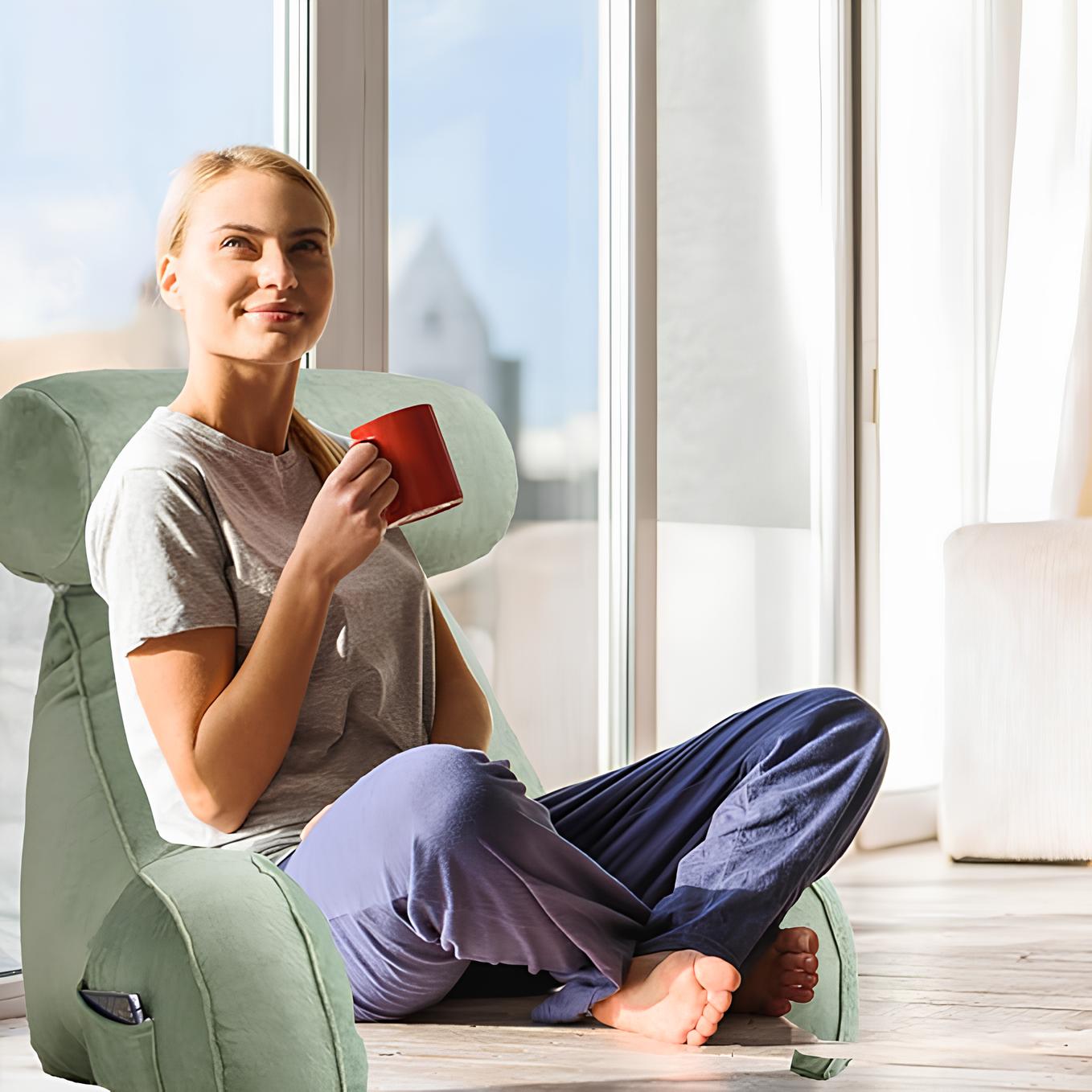 Ultra Soft Memory Foam Reading Pillow Office Sofa Bedside Back Cushion, Lumbar Support, Backrest - Homevalley.co.uk