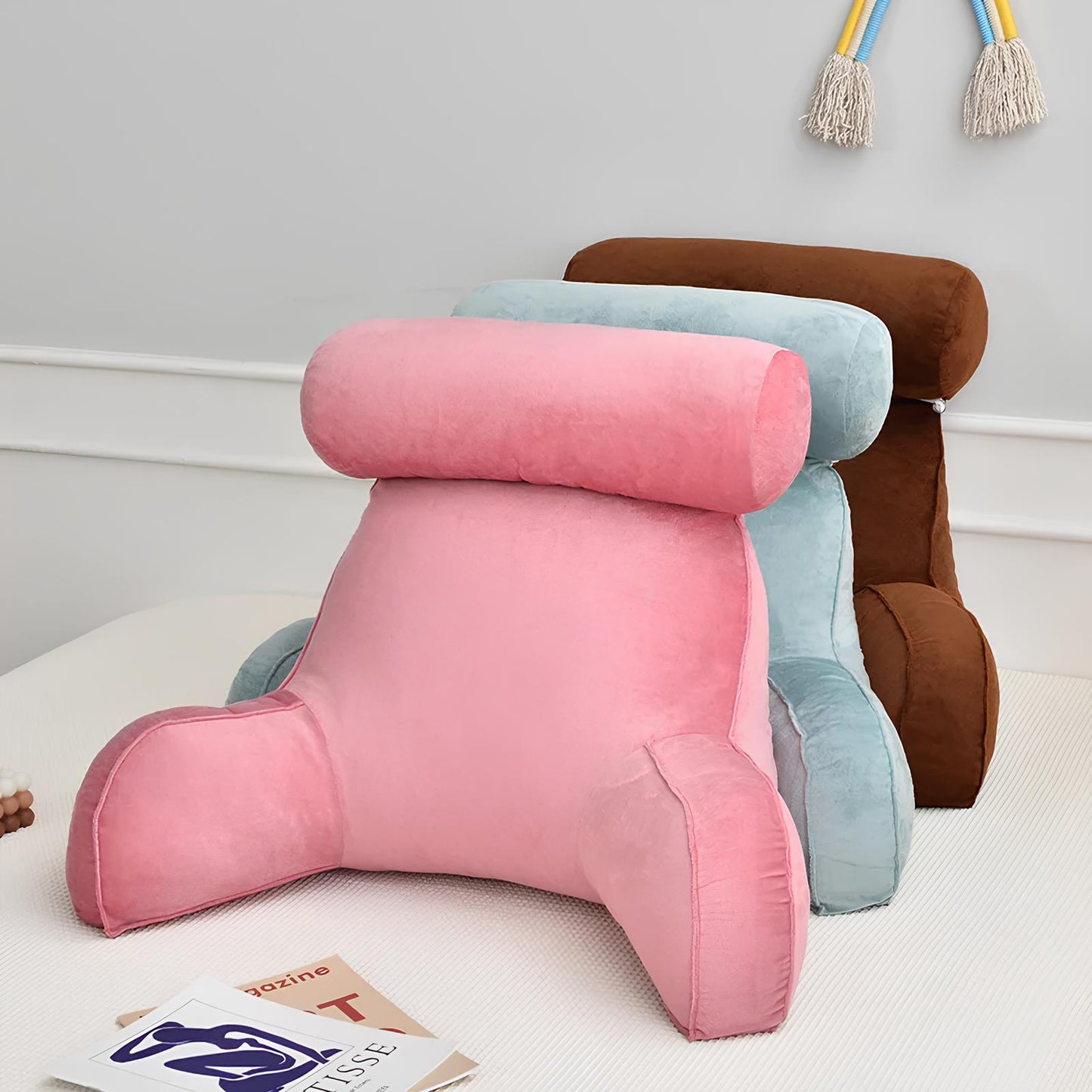 Ultra Soft Memory Foam Reading Pillow Office Sofa Bedside Back Cushion, Lumbar Support, Backrest - Homevalley.co.uk