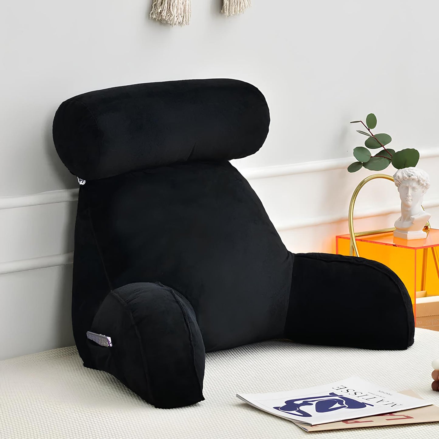 Ultra Soft Memory Foam Reading Pillow Office Sofa Bedside Back Cushion, Lumbar Support, Backrest - Homevalley.co.uk