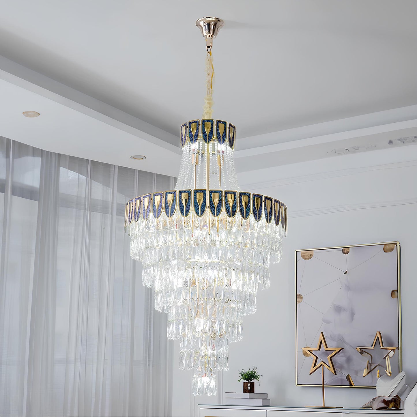 Villa Lobby Staircase Crystal Chandelier - Homevalley.co.uk