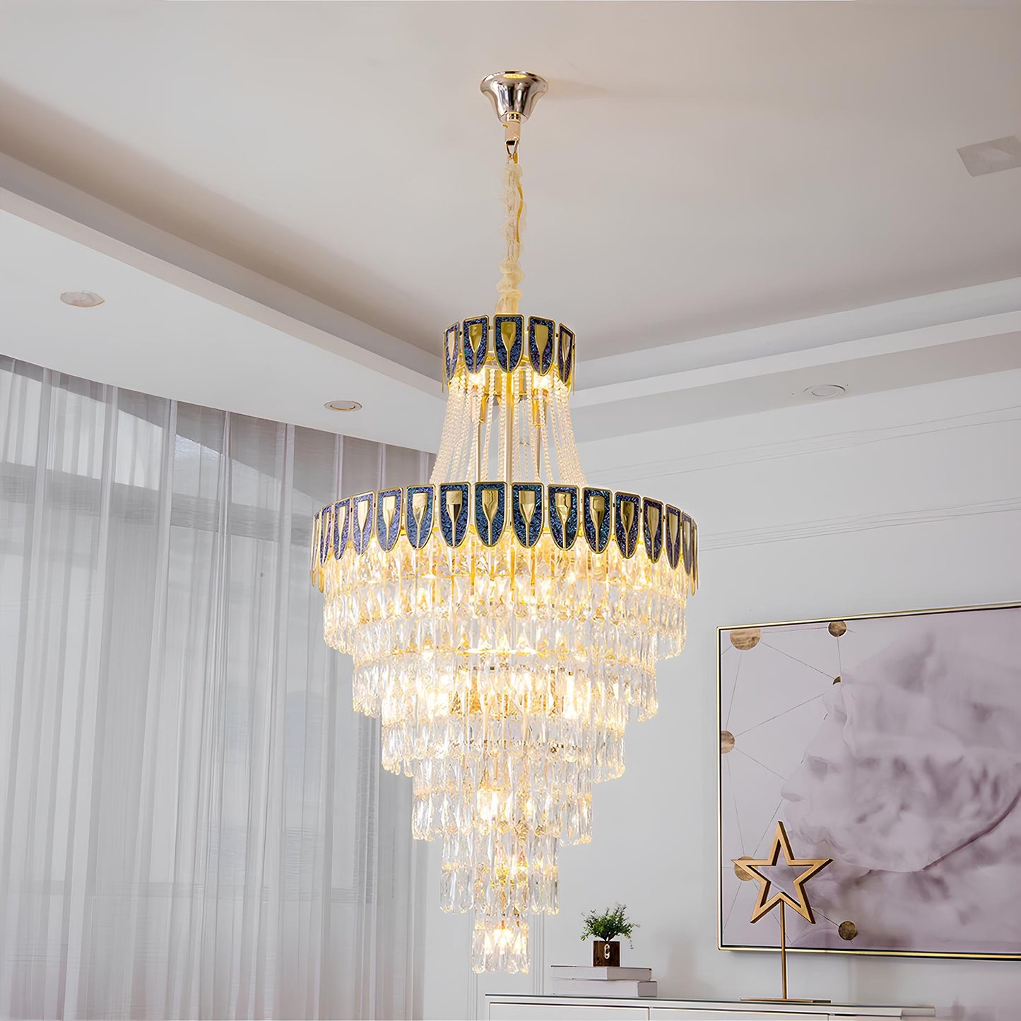 Villa Lobby Staircase Crystal Chandelier - Homevalley.co.uk