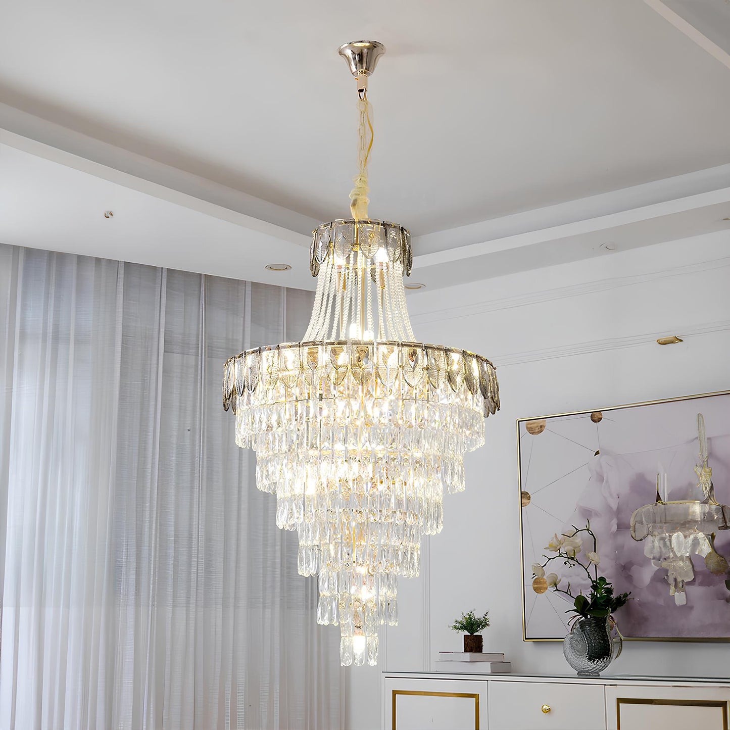 Villa Lobby Staircase Crystal Chandelier - Homevalley.co.uk